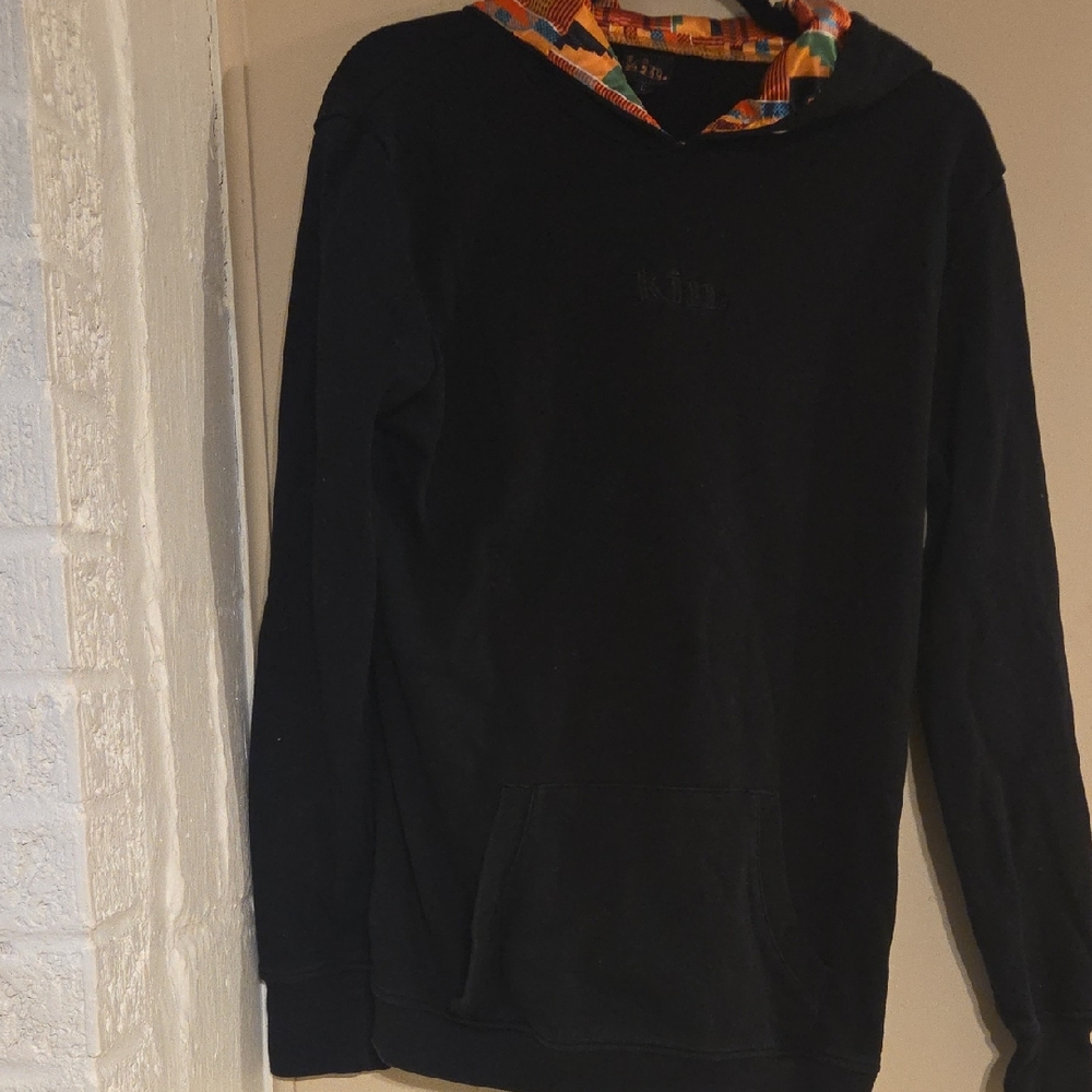 Black Hoodie with Colorful Hood